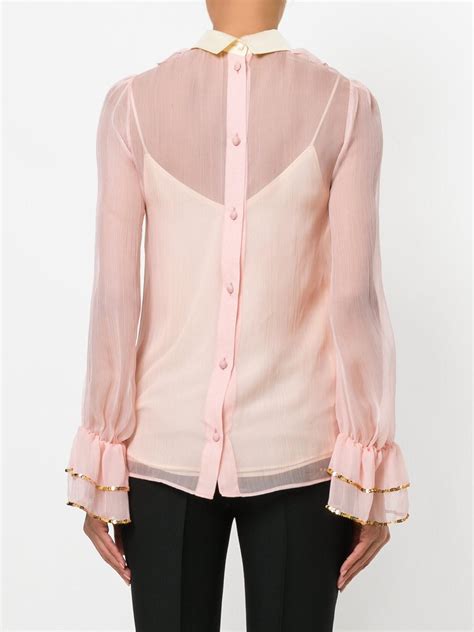 gucci pink blouse|Gucci shirt transparent.